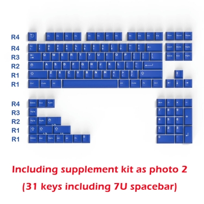 (SO) Classic Pure Blue 104+48 GMK ABS Doubleshot Full Double Shot Keycaps for Cherry MX Mechanical Gaming Keyboard